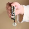 Pulsera de Jade de Loto con Semilla de Bodhi Cian Cyan Bodhi Seed Lotus Jade Bracelet