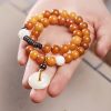 Pulsera de Jade de Loto con Semilla de Bodhi Cian Cyan Bodhi Seed Lotus Jade Bracelet
