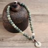 Pulsera de Jade de Loto con Semilla de Bodhi Cian Cyan Bodhi Seed Lotus Jade Bracelet