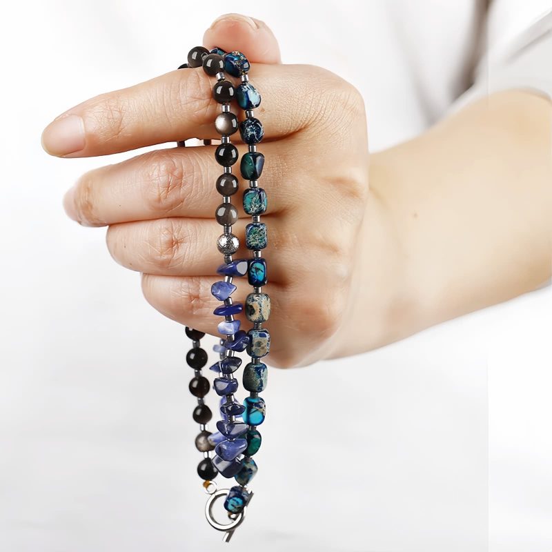 سوار المعصم المتوازن من حجر الإمبراطور والسوداليت Emperor Stone & Sodalite Balance Bracelet