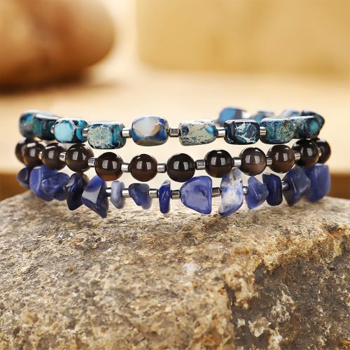 Pulsera de Equilibrio con Piedra Emperador y Sodalita Pulsera de Equilibrio con Piedra Emperador y Sodalita