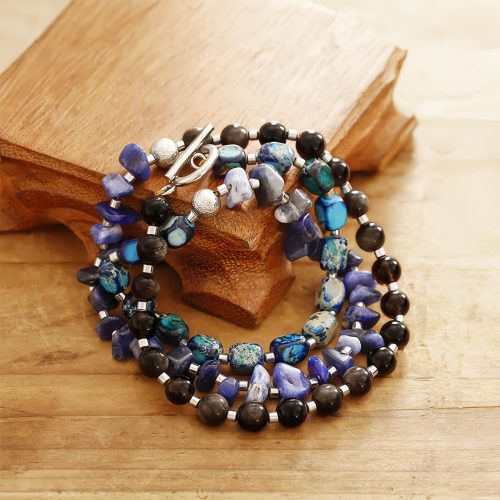 Pulsera de Equilibrio con Piedra Emperador y Sodalita Pulsera de Equilibrio con Piedra Emperador y Sodalita