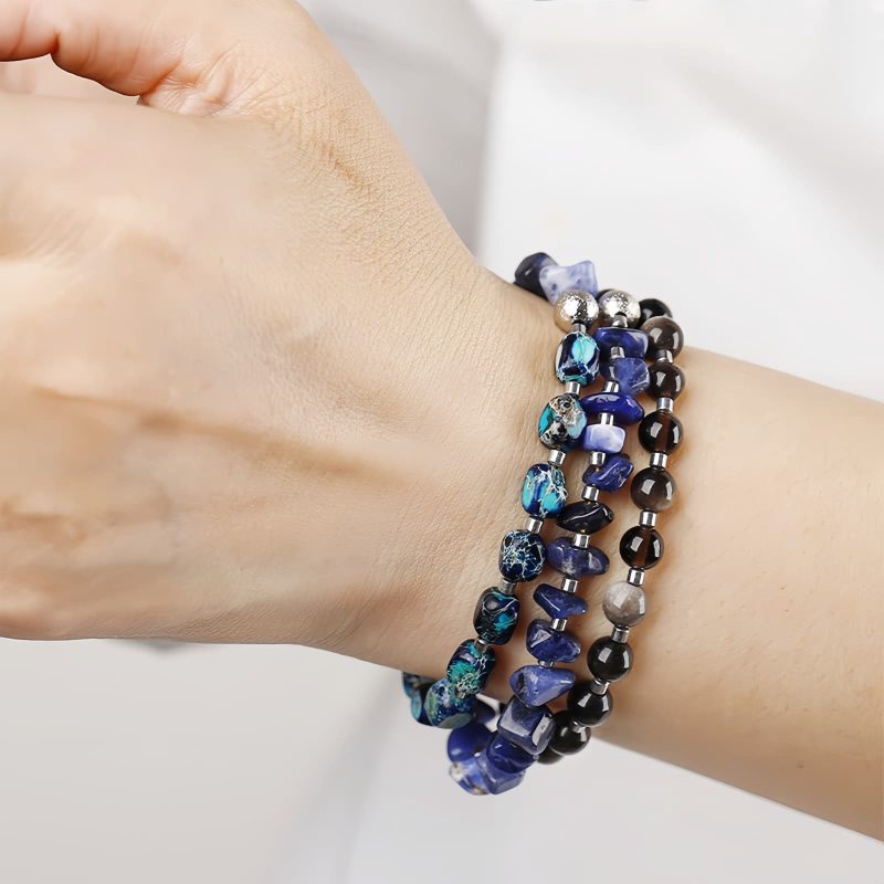 سوار المعصم المتوازن من حجر الإمبراطور والسوداليت Emperor Stone & Sodalite Balance Bracelet