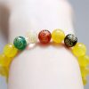 Pulseira de Ágata dos Cinco Elementos para Aumento de Riqueza Five Elements Agate Wealth Enhancement Bracelet