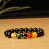 Pulseira de Ágata dos Cinco Elementos para Aumento de Riqueza Five Elements Agate Wealth Enhancement Bracelet