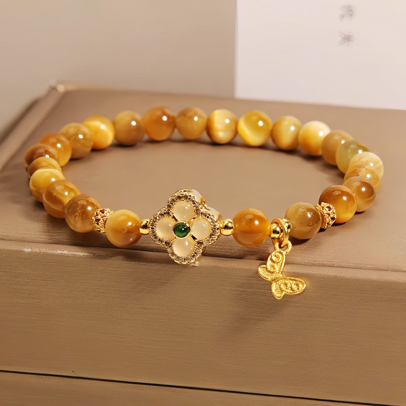 Handmade Tiger Eye Butterfly Protection Bracelet Handmade Tiger Eye Butterfly Protection Bracelet