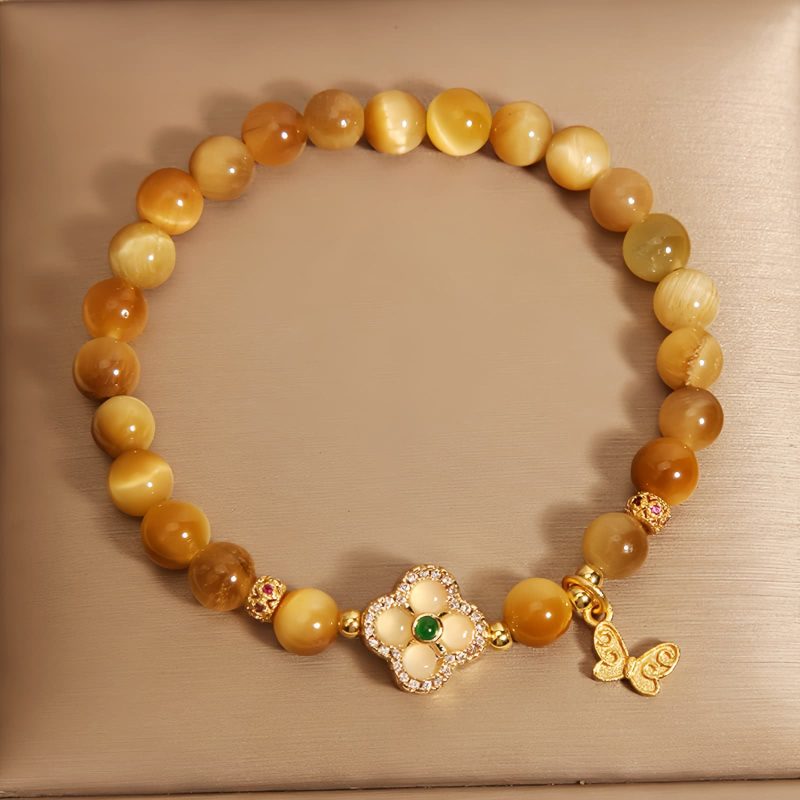 Handmade Tiger Eye Butterfly Protection Bracelet Handmade Tiger Eye Butterfly Protection Bracelet