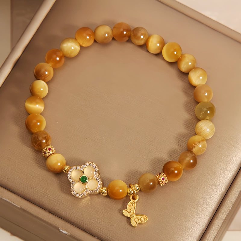 Handmade Tiger Eye Butterfly Protection Bracelet Handmade Tiger Eye Butterfly Protection Bracelet