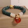 Pulsera de Suerte de Jade y Ágata con Hebilla de Paz Jade and Agate Luck Bracelet with Peace Buckle