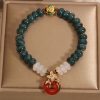 Pulsera de Suerte de Jade y Ágata con Hebilla de Paz Jade and Agate Luck Bracelet with Peace Buckle