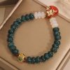 Pulsera de Suerte de Jade y Ágata con Hebilla de Paz Jade and Agate Luck Bracelet with Peace Buckle