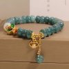 Pulsera con dije de mariposa de ágata blanca y jade Jade White Agate Butterfly Charm Bracelet