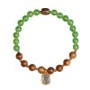 سوار يد من خشب العود الأخضر الكلشيدوني من كاليمانتان Kalimantan Agarwood Green Chalcedony Strength Bracelet