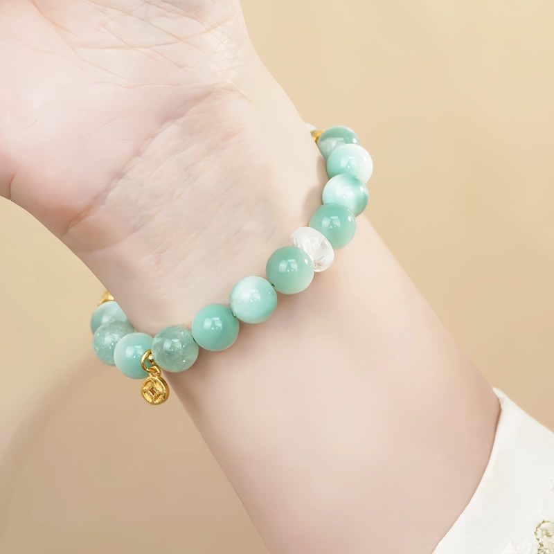 Pulsera de Confianza con Larimar y Cobre Natural Natural Larimar Copper Confidence Bracelet