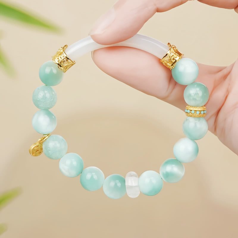 Pulsera de Confianza con Larimar y Cobre Natural Natural Larimar Copper Confidence Bracelet