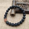 Pulsera de Sanación con Roca de Lava y Piedra Arenisca Azul Lava Rock Blue Sandstone Healing Bracelet