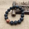 Pulsera de Sanación con Roca de Lava y Piedra Arenisca Azul Lava Rock Blue Sandstone Healing Bracelet