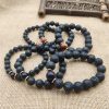 Pulsera de Sanación con Roca de Lava y Piedra Arenisca Azul Lava Rock Blue Sandstone Healing Bracelet