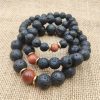 Pulsera de Sanación con Roca de Lava y Piedra Arenisca Azul Lava Rock Blue Sandstone Healing Bracelet