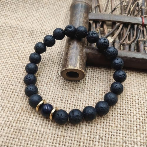 Pulsera de Sanación con Roca de Lava y Piedra Arenisca Azul Pulsera de Sanación con Roca de Lava y Piedra Arenisca Azul