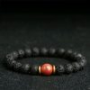Pulsera de Sanación con Roca de Lava y Piedra Arenisca Azul Lava Rock Blue Sandstone Healing Bracelet
