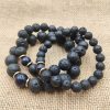 Pulsera de Sanación con Roca de Lava y Piedra Arenisca Azul Lava Rock Blue Sandstone Healing Bracelet