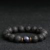 Pulsera de Sanación con Roca de Lava y Piedra Arenisca Azul Lava Rock Blue Sandstone Healing Bracelet