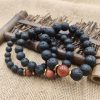 Pulsera de Sanación con Roca de Lava y Piedra Arenisca Azul Lava Rock Blue Sandstone Healing Bracelet
