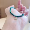 Pulseira Natural de Malachite com Encanto de Elefante Natural Malachite Elephant Charm Bracelet