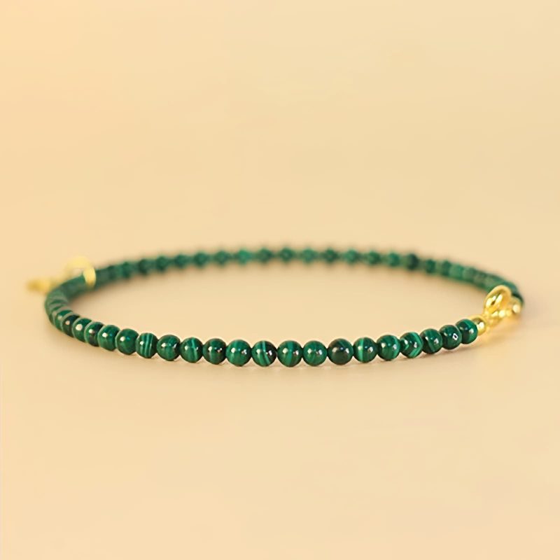 Pulseira Natural de Malachite com Encanto de Elefante Natural Malachite Elephant Charm Bracelet
