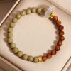 Pulsera Protectora con Ágata de Alashan y Semillas de Kuka Natural Alashan Agate Kuka Seed Protection Bracelet