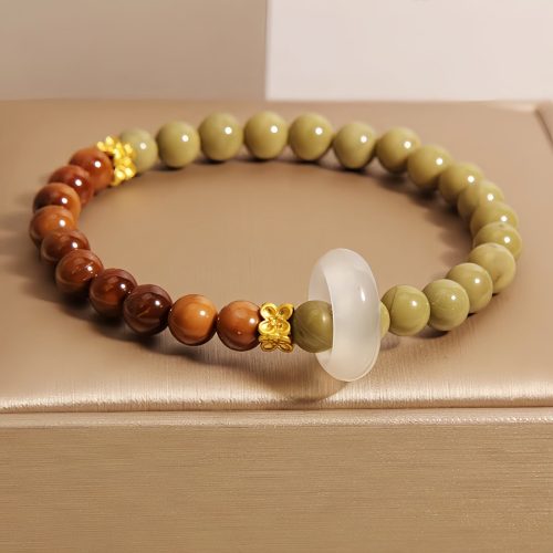 Pulsera Protectora con Ágata de Alashan y Semillas de Kuka Pulsera Protectora con Ágata de Alashan y Semillas de Kuka