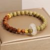 Pulsera Protectora con Ágata de Alashan y Semillas de Kuka Natural Alashan Agate Kuka Seed Protection Bracelet