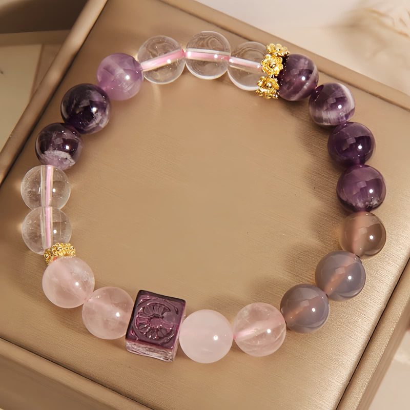Pulsera de Sanación de Amatista Natural Natural Amethyst Healing Bracelet