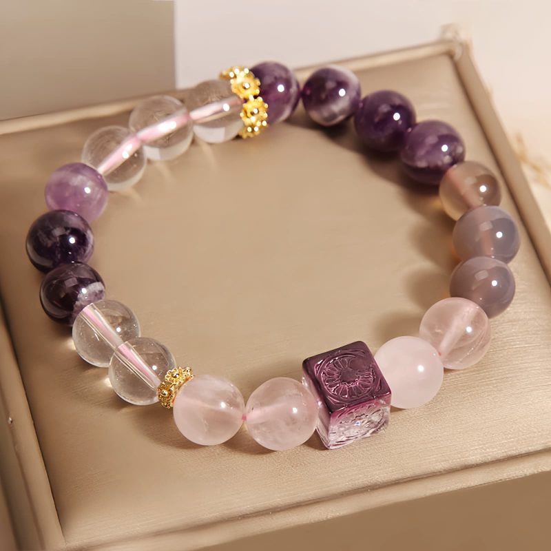 Pulsera de Sanación de Amatista Natural Natural Amethyst Healing Bracelet