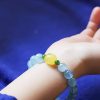 Pulsera Curativa de Aguamarina y Ámbar Natural Natural Aquamarine Amber Healing Bracelet