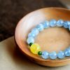 Pulsera Curativa de Aguamarina y Ámbar Natural Natural Aquamarine Amber Healing Bracelet