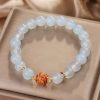 Pulsera Energética de Flor de Aguamarina Natural Curativa Natural Aquamarine Healing Flower Energy Bracelet