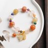 Pulseira Natural de Jato Dourado Pixiu para Riqueza Natural Golden Silk Jade Pixiu Wealth Bracelet