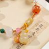 Pulseira Natural de Jato Dourado Pixiu para Riqueza Natural Golden Silk Jade Pixiu Wealth Bracelet