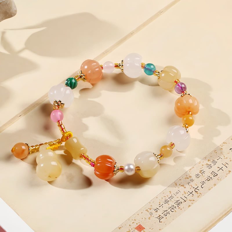 Pulseira Natural de Jato Dourado Pixiu para Riqueza Natural Golden Silk Jade Pixiu Wealth Bracelet
