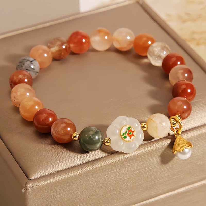 Pulsera de la Suerte con Jade Hetian Natural y Perla Natural Hetian Jade Luck Bracelet with Pearl