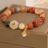 Pulsera de la Suerte con Jade Hetian Natural y Perla Natural Hetian Jade Luck Bracelet with Pearl