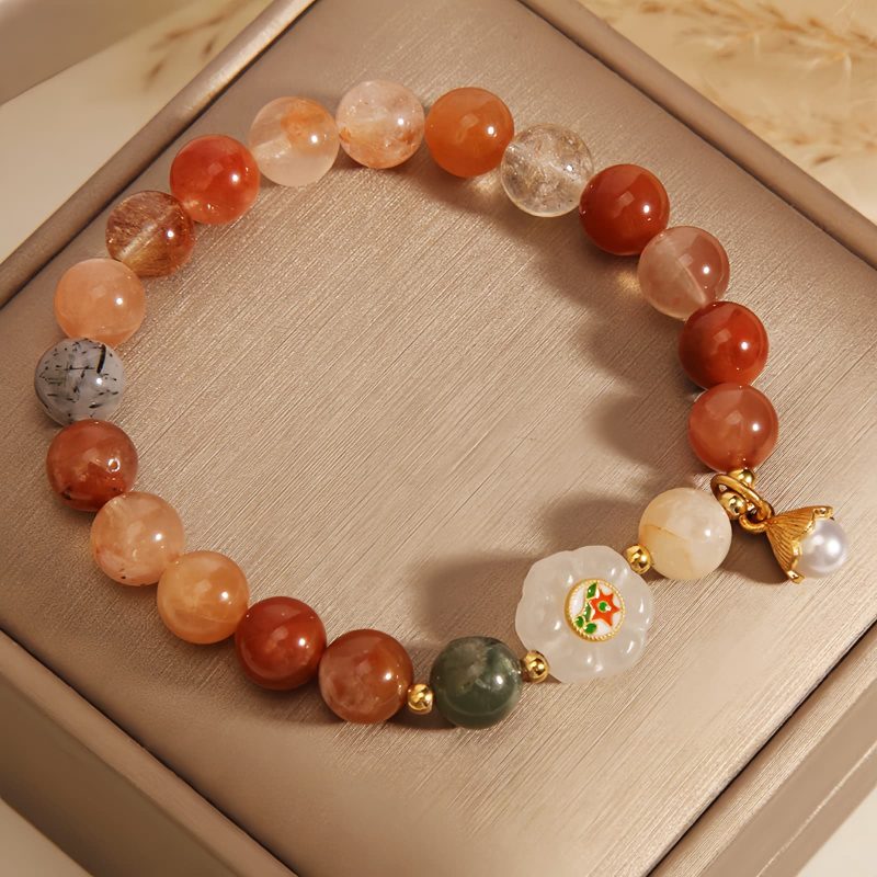 Pulsera de la Suerte con Jade Hetian Natural y Perla Natural Hetian Jade Luck Bracelet with Pearl