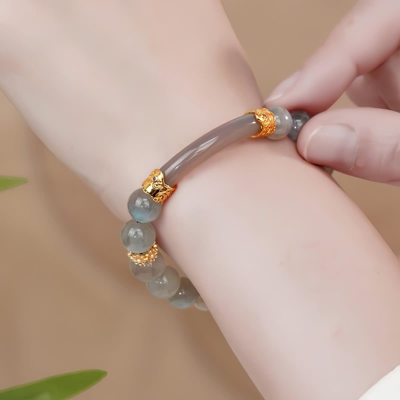 Pulsera Equilibrante de Labradorita Natural Natural Labradorite Mood Balancing Bracelet
