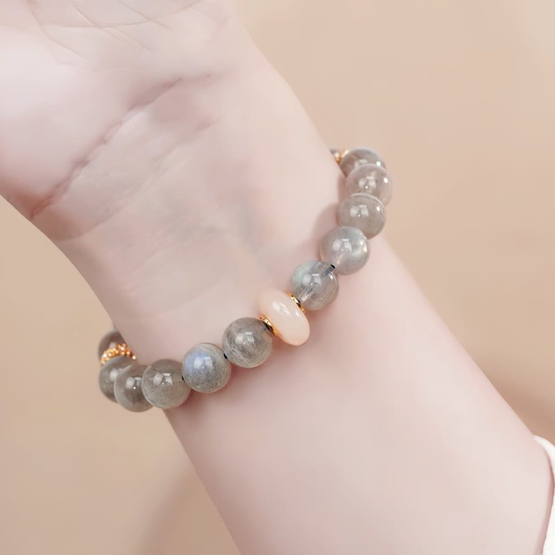 Pulsera Equilibrante de Labradorita Natural Natural Labradorite Mood Balancing Bracelet