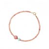 Pulsera de Energía Amorosa con Rodonita Bañada en Oro de 14K 14K Gold Plated Rhodonite Loving Energy Bracelet