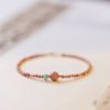 Pulsera de Energía Amorosa con Rodonita Bañada en Oro de 14K 14K Gold Plated Rhodonite Loving Energy Bracelet