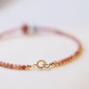 Pulsera de Energía Amorosa con Rodonita Bañada en Oro de 14K 14K Gold Plated Rhodonite Loving Energy Bracelet