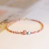 Pulsera de Energía Amorosa con Rodonita Bañada en Oro de 14K 14K Gold Plated Rhodonite Loving Energy Bracelet